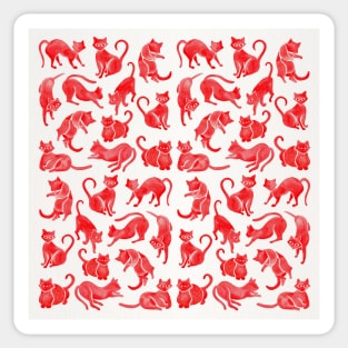 red cat positions Sticker